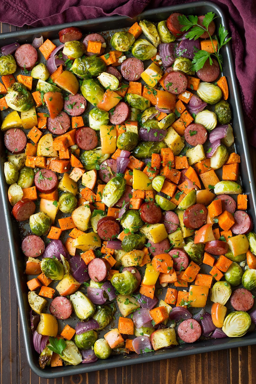 Sausage Sheet Pan Dinner
 Autumn Sausage Veggie and Apple Sheet Pan Dinner Cooking