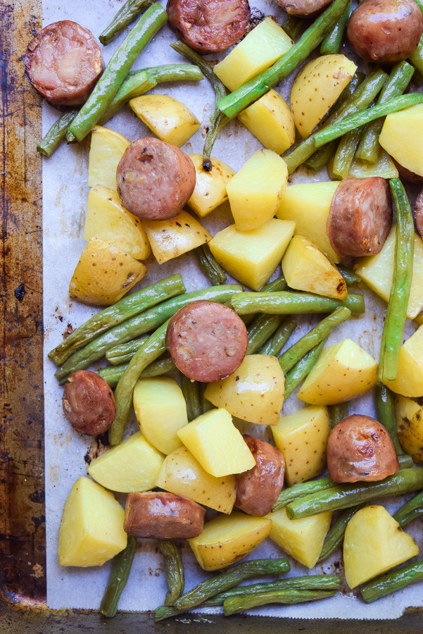 Sausage Sheet Pan Dinner
 Sausage & Potato Sheet Pan Dinner Paleo Whole30