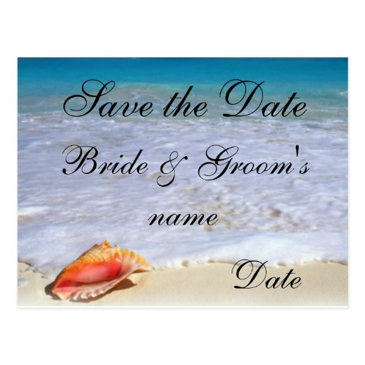 Save The Date Beach Wedding
 Beach Wedding Theme Save the Date Postcards