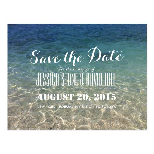 Save The Date Beach Wedding
 Beautiful Tropical Beach Wedding Save the Date Postcard