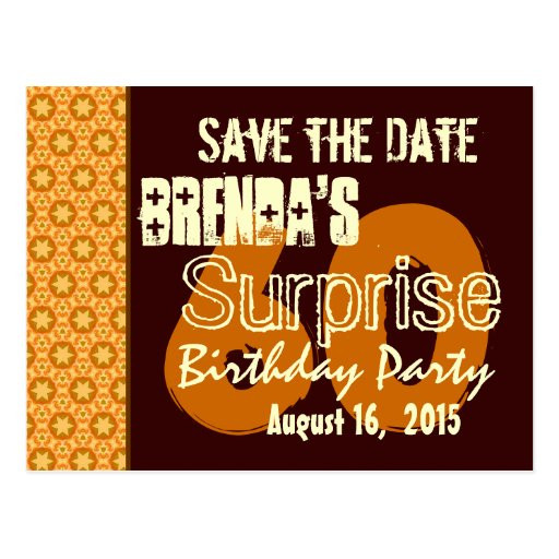 Save The Date Birthday Cards
 Save the Date 60th Surprise Birthday Gold Stars Postcards