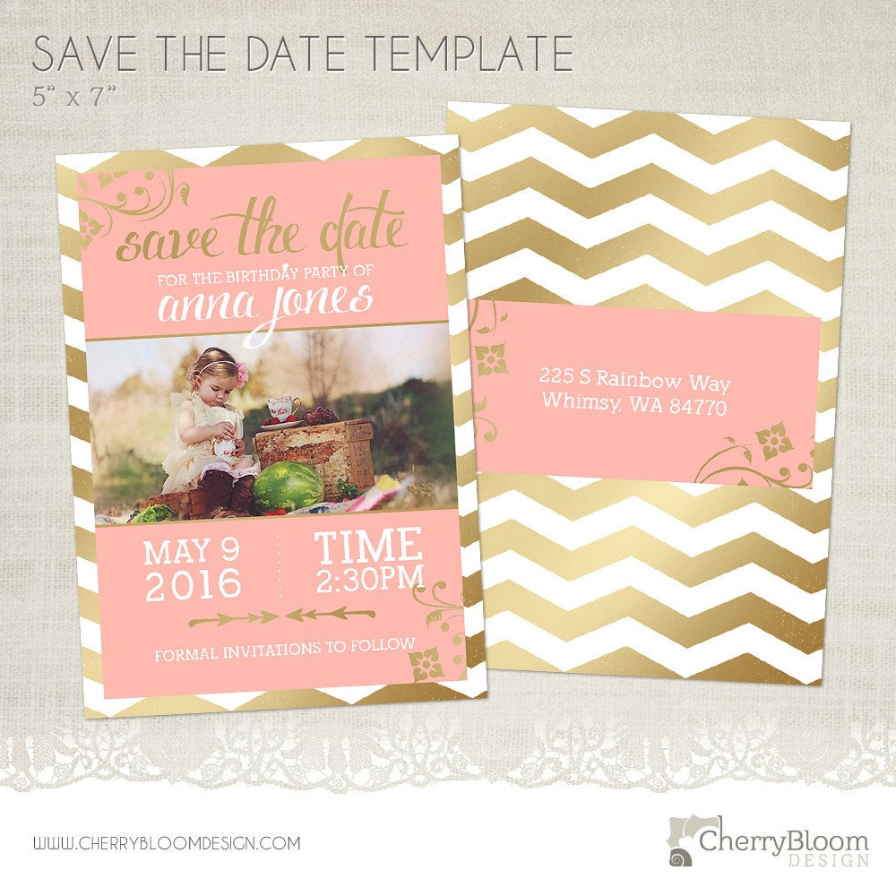 Save The Date Birthday Cards
 Birthday Save the Date Card Template for graphers BD02