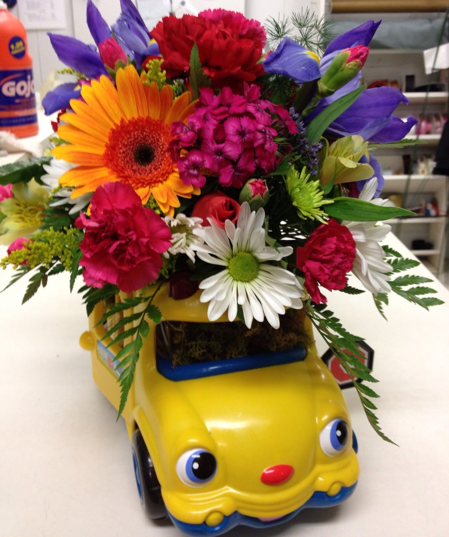 School Bus Driver Retirement Party Ideas
 Bus driver retirement Fisher price toy bus with a bouquet