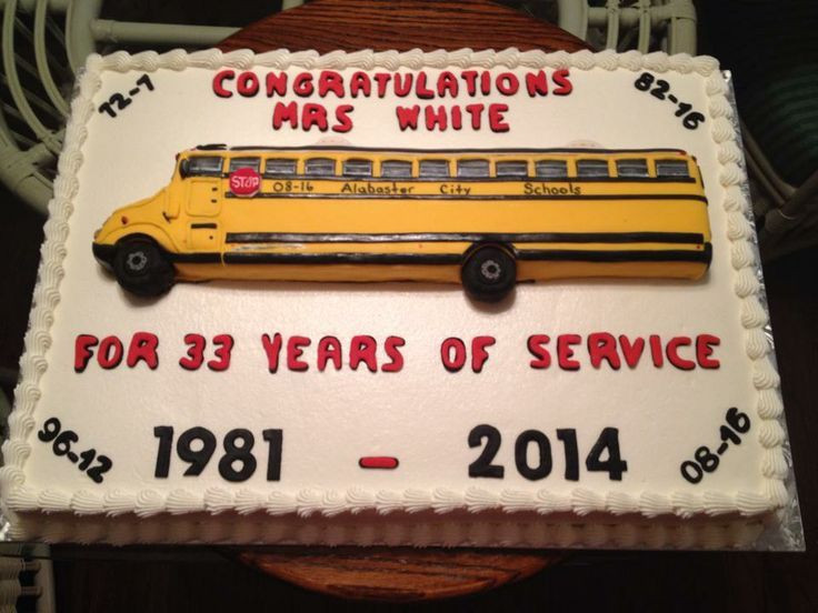 School Bus Driver Retirement Party Ideas
 Retirement cake for a School Bus Driver