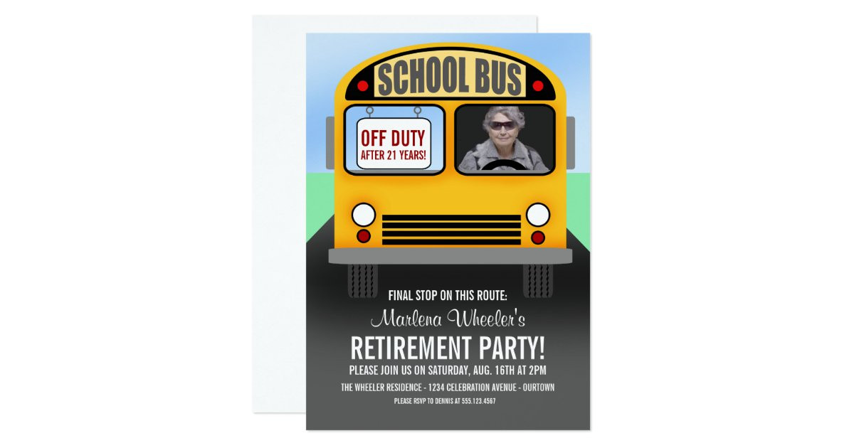 School Bus Driver Retirement Party Ideas
 School Bus Driver Retirement Party Invitations