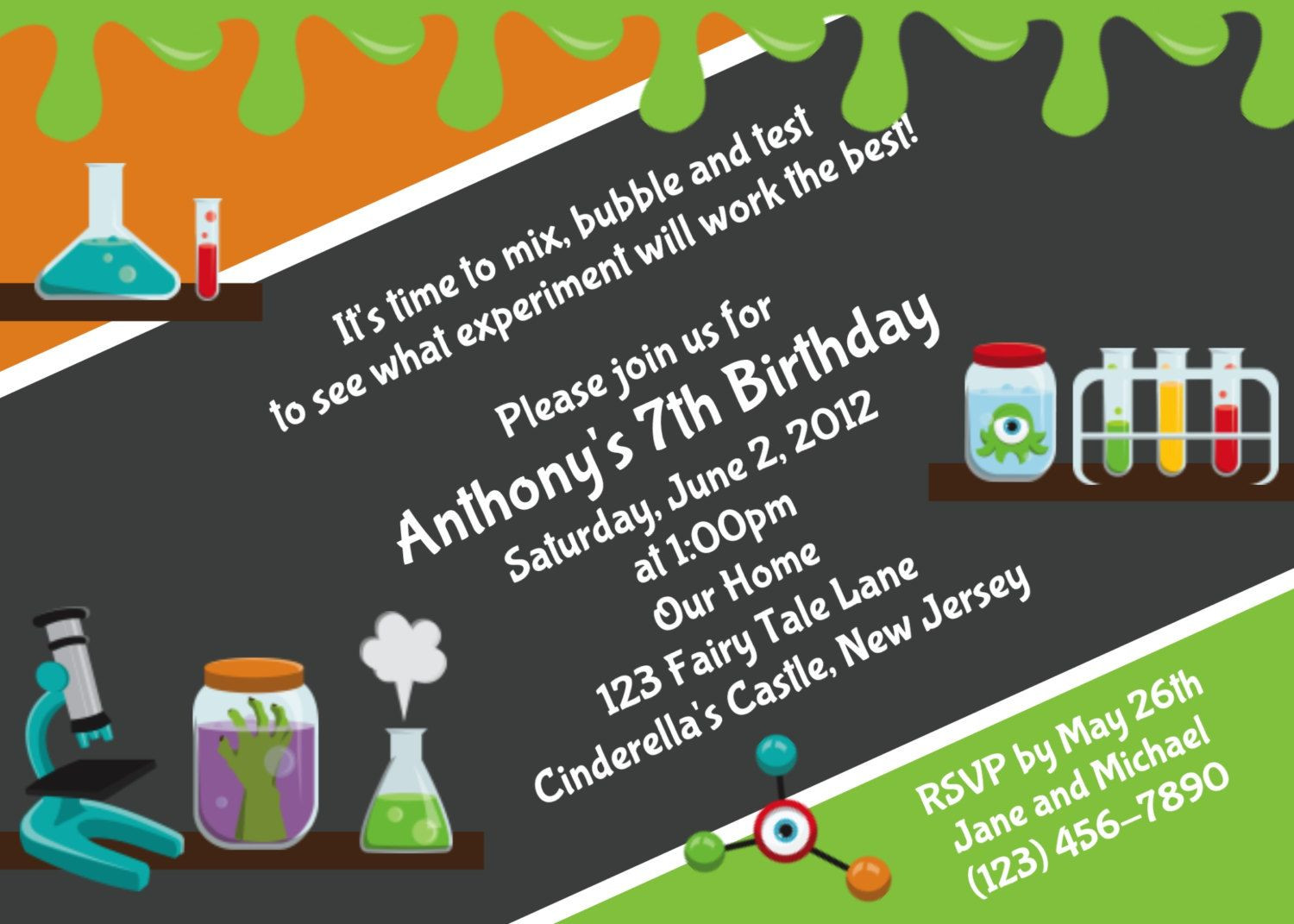 Science Birthday Party Invitations
 Download FREE Template Mad Science Birthday Party