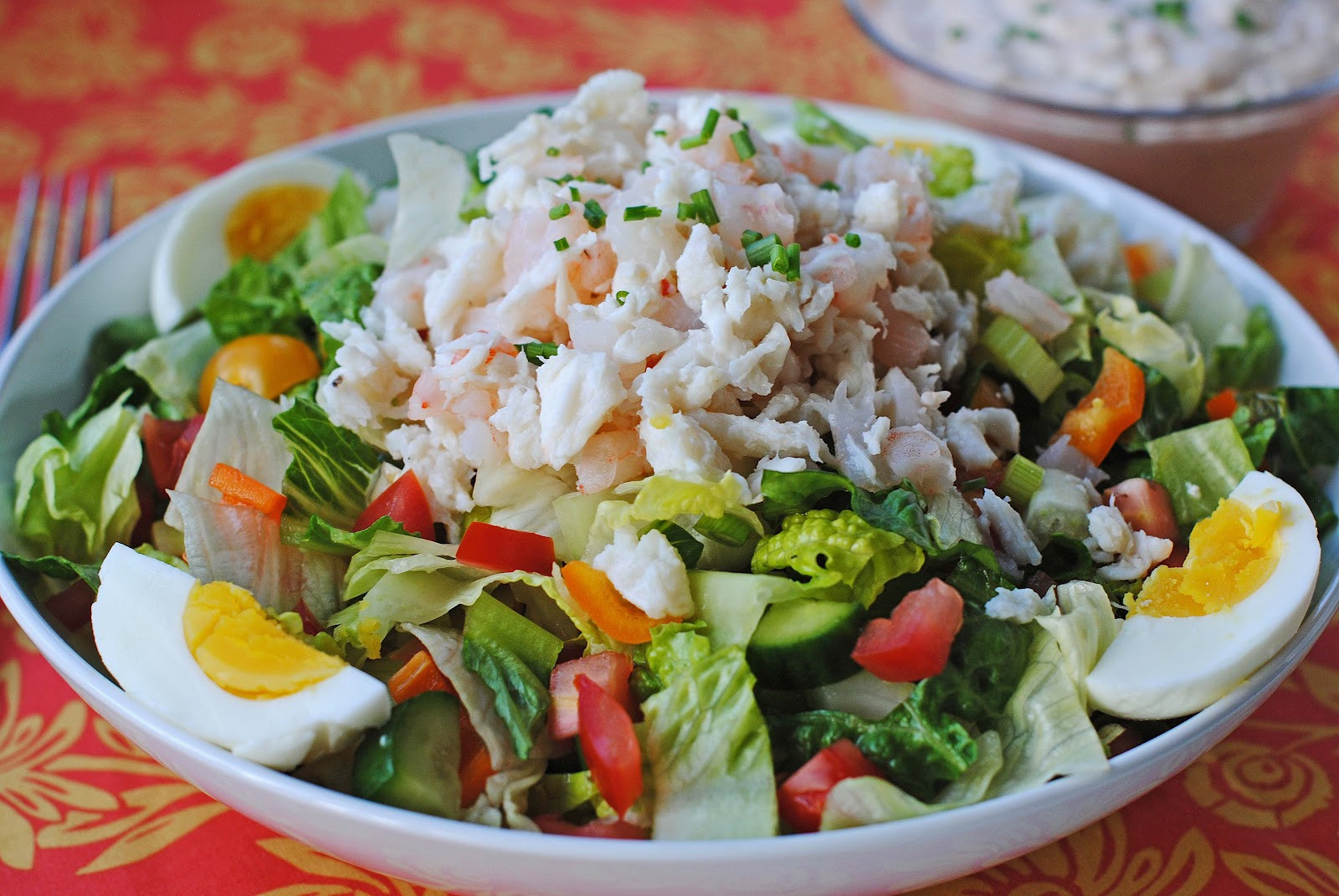 Seafood Salad With Shrimp And Crab
 Crab and Shrimp Chopped Salad with Thousand Island Dressing