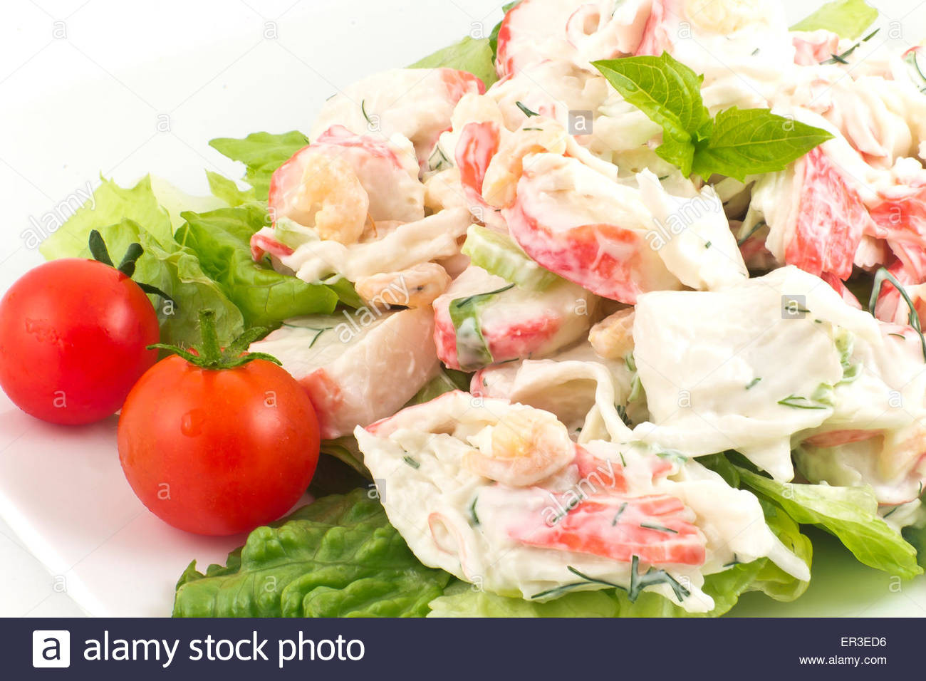 Seafood Salad With Shrimp And Crab
 Mayonnaise seafood salad with shrimp and crab meat and