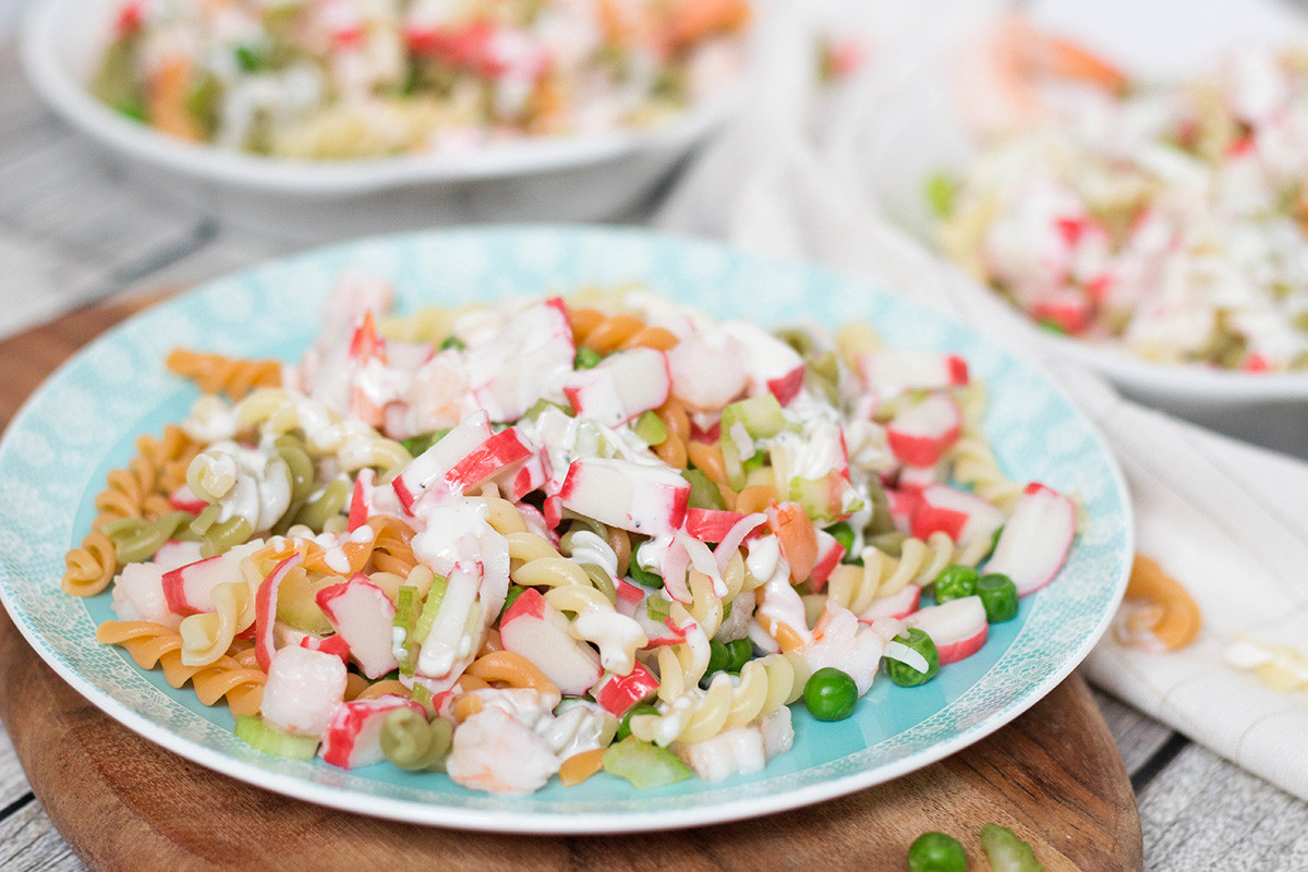 Seafood Salad With Shrimp And Crab
 Seafood Pasta Salad Recipe w Crab Meat & Shrimp