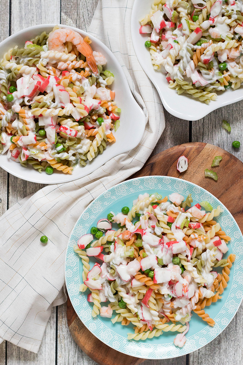 Seafood Salad With Shrimp And Crab
 Seafood Pasta Salad Recipe w Crab Meat & Shrimp