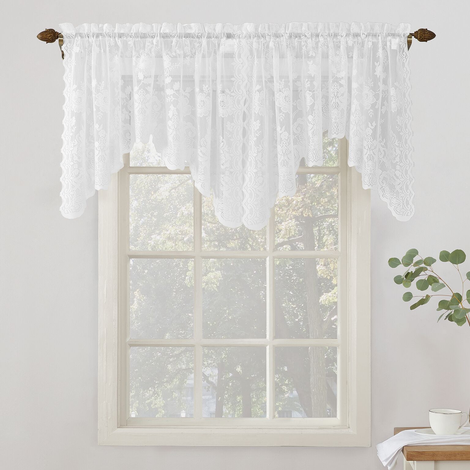 Sears Kitchen Curtains
 Coraline Alison Sheer Lace Kitchen Curtain Valance – 32”