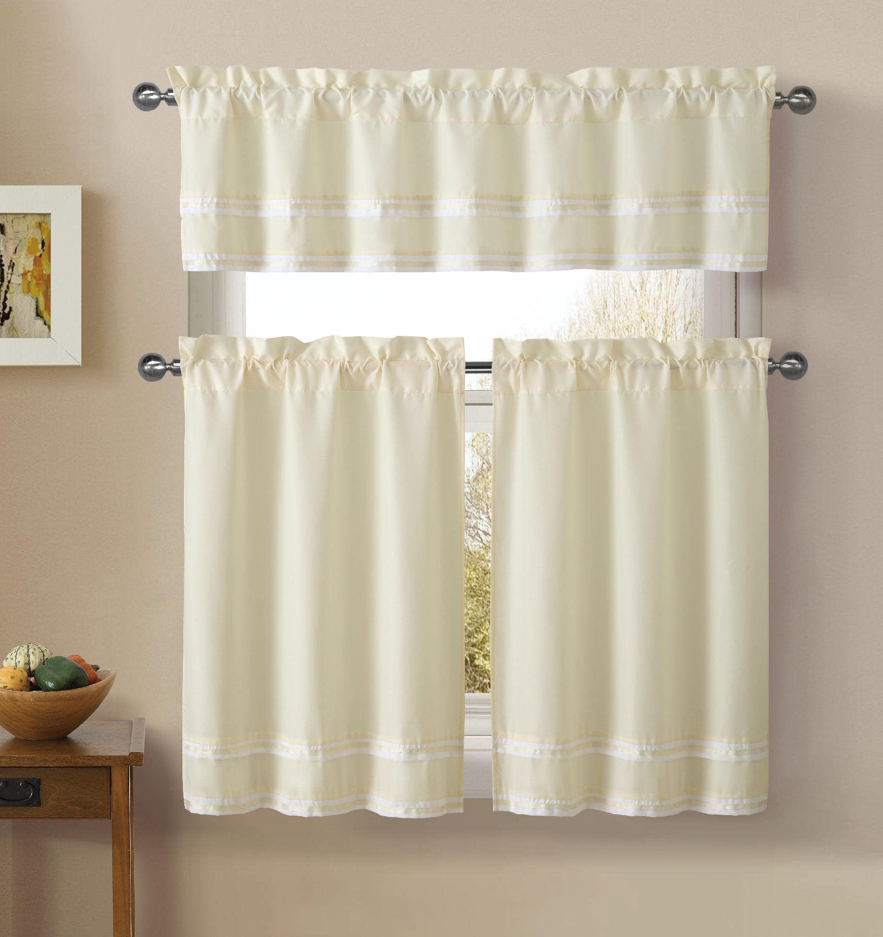 Sears Kitchen Curtains
 Essential Home Window Panels & Valance Striped Home