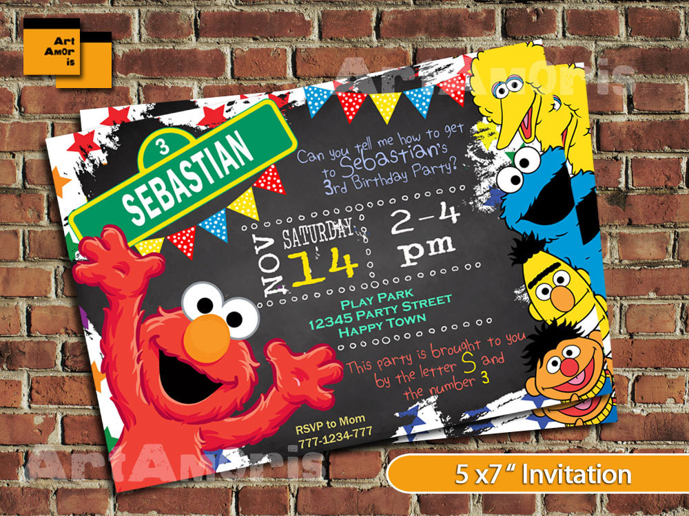 Sesame Street Birthday Invitations
 Elmo Invitation Elmo Birthday Invitation Sesame Street