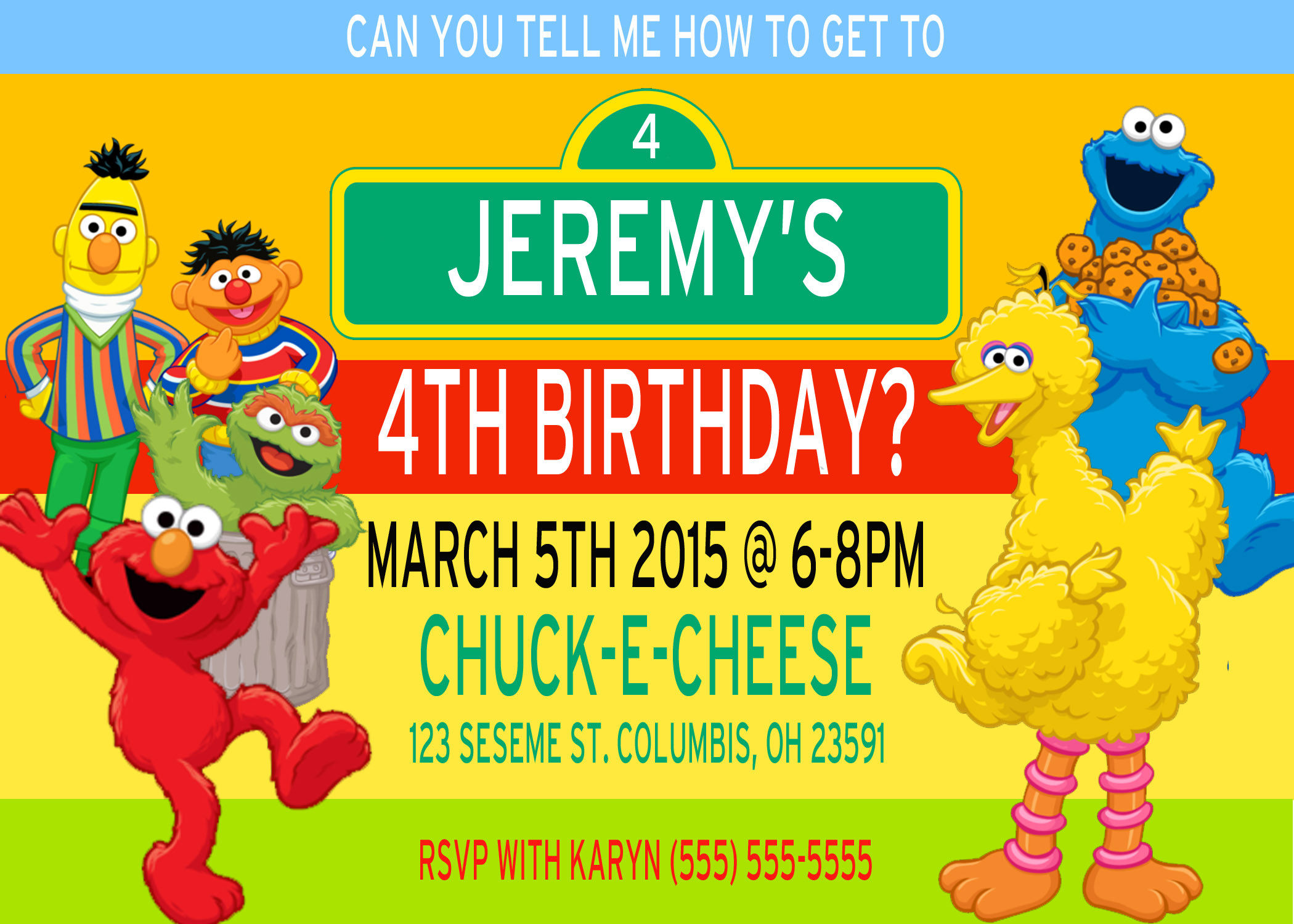 Sesame Street Birthday Invitations
 Sesame Street Birthday Invitations