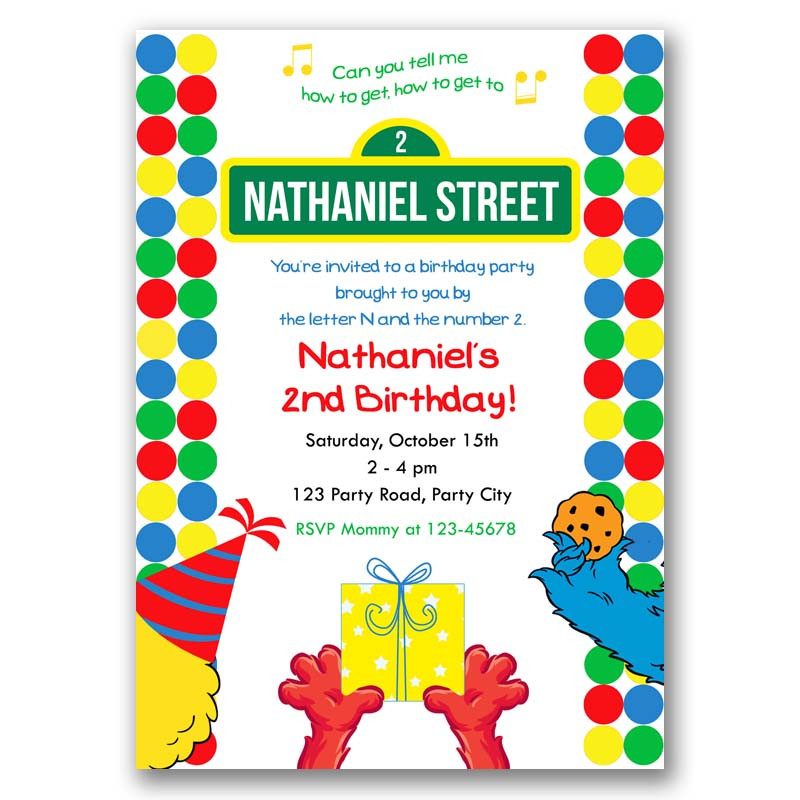 Sesame Street Birthday Invitations
 Sesame Street Birthday Invitation Inspired TweetPaperie