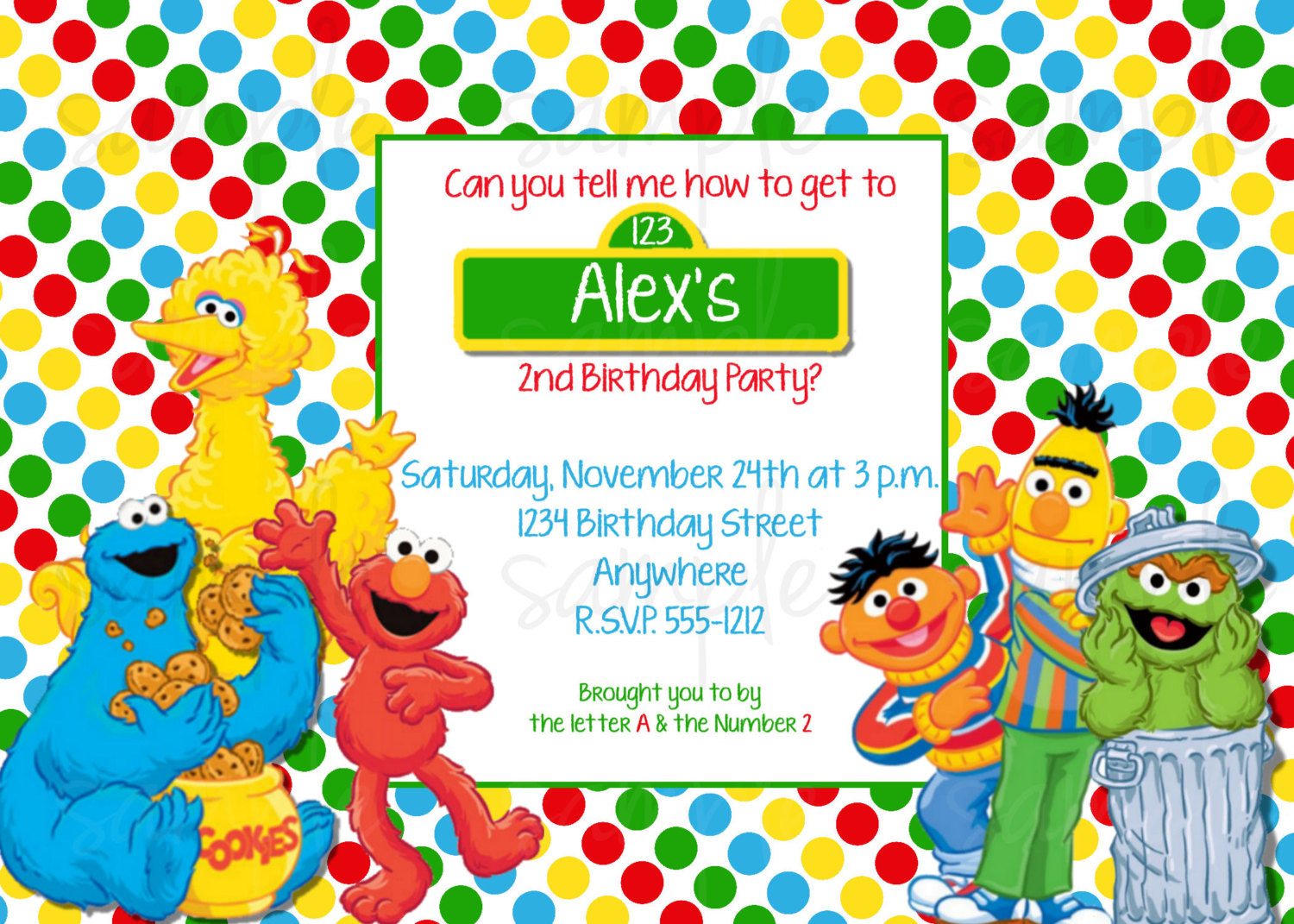 Sesame Street Birthday Invitations
 Sesame Street Birthday Invitation by LoveLifeInvites on Etsy