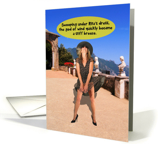 Sexy Birthday Card
 God of Wind Stiff Breeze y Adult Humor Birthday Card