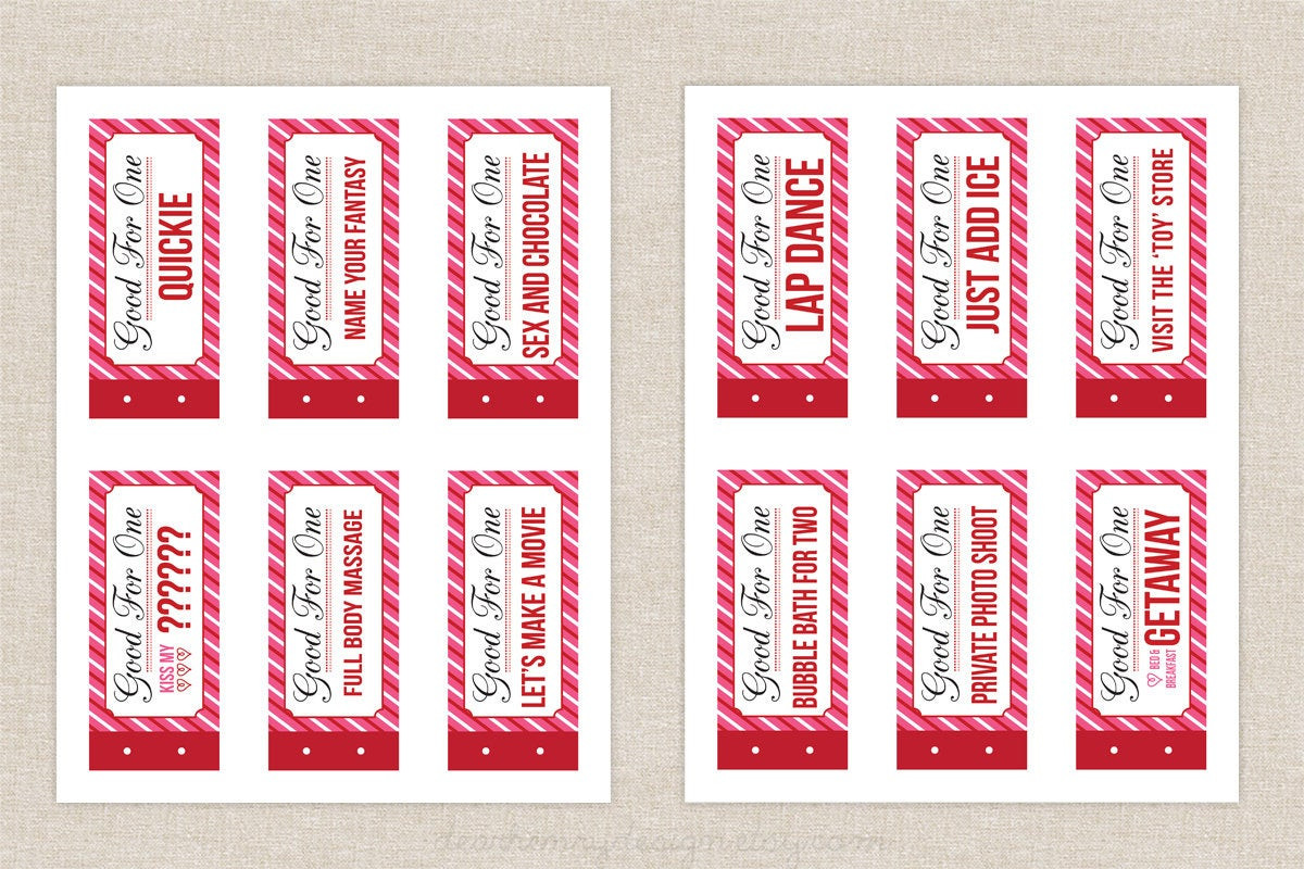 Sexy Valentines Day Gift Ideas
 Naughty Coupon Book Printable Valentine s Day by