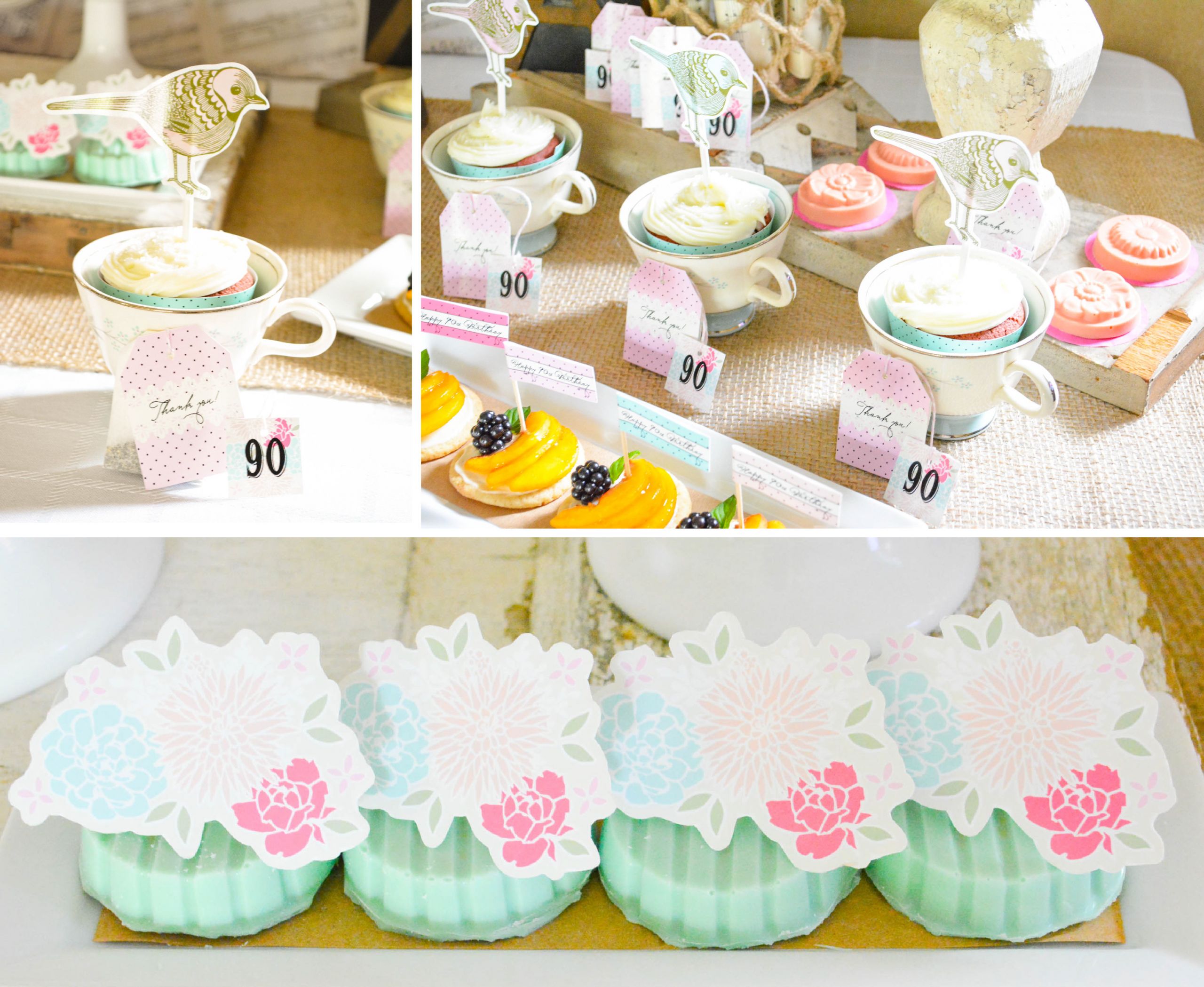 Shabby Chic Birthday Party Decorations
 A Shabby Chic Vintage Rose 90th Birthday Celebration