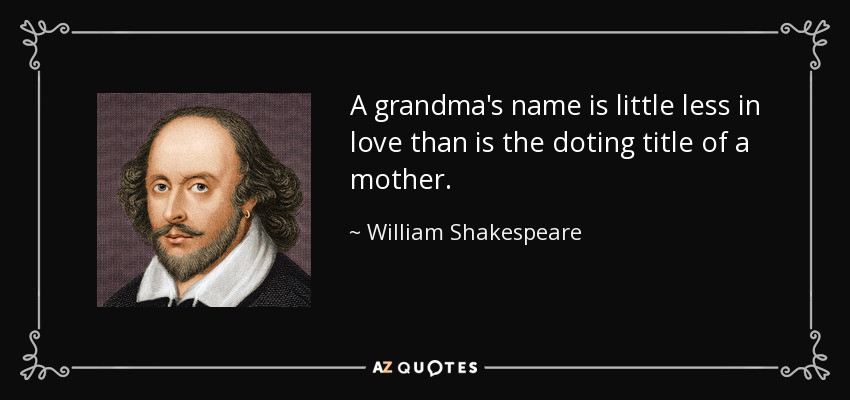 Shakespeare Quotes About Mothers
 William Shakespeare quote A grandma s name is little less