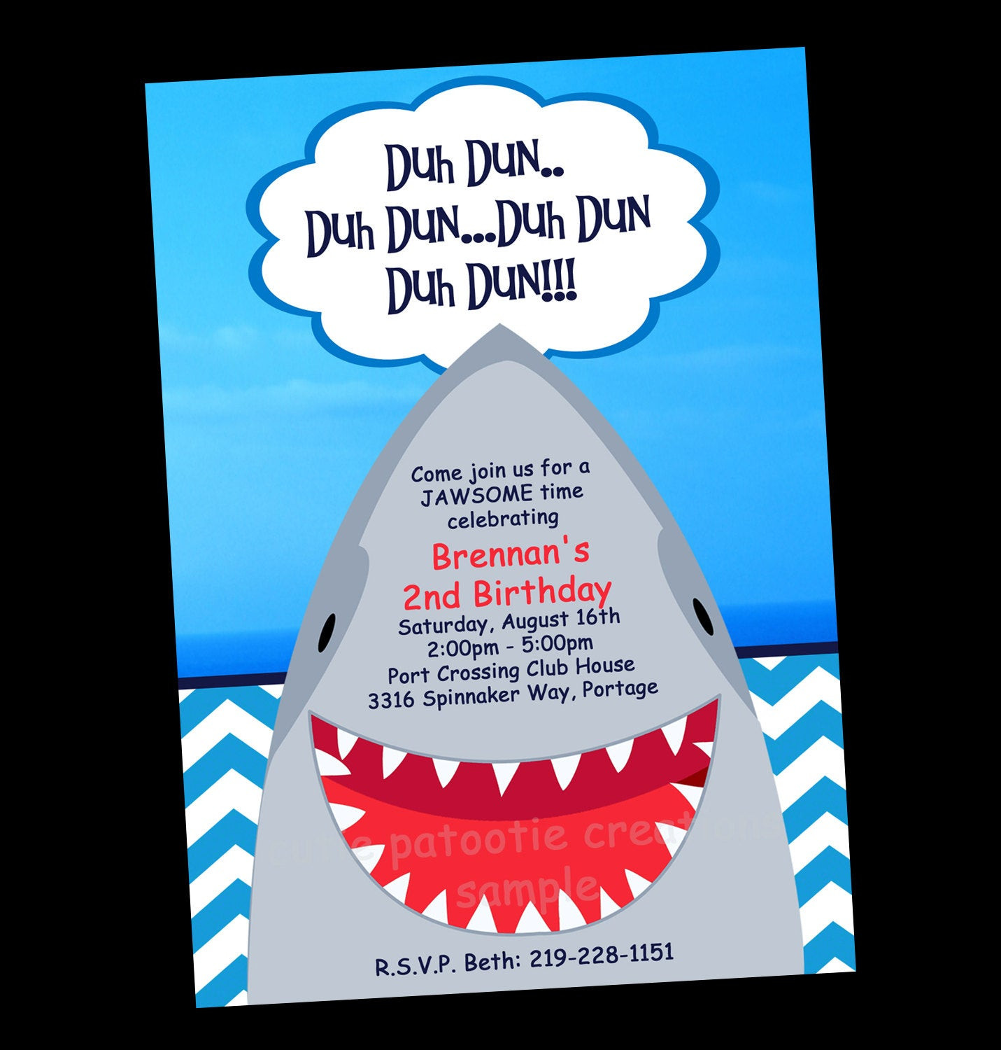 Shark Birthday Party Invitations
 Shark Birthday Invitation Printable Party Invite by