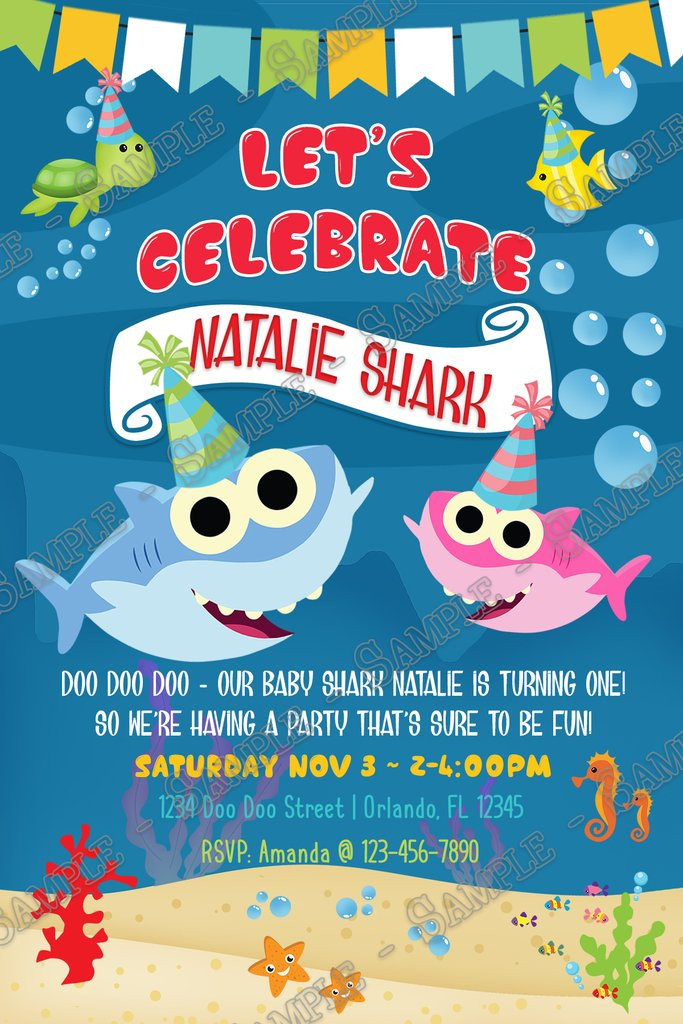 Shark Birthday Party Invitations
 Novel Concept Designs Baby Shark Girl Shark Birthday