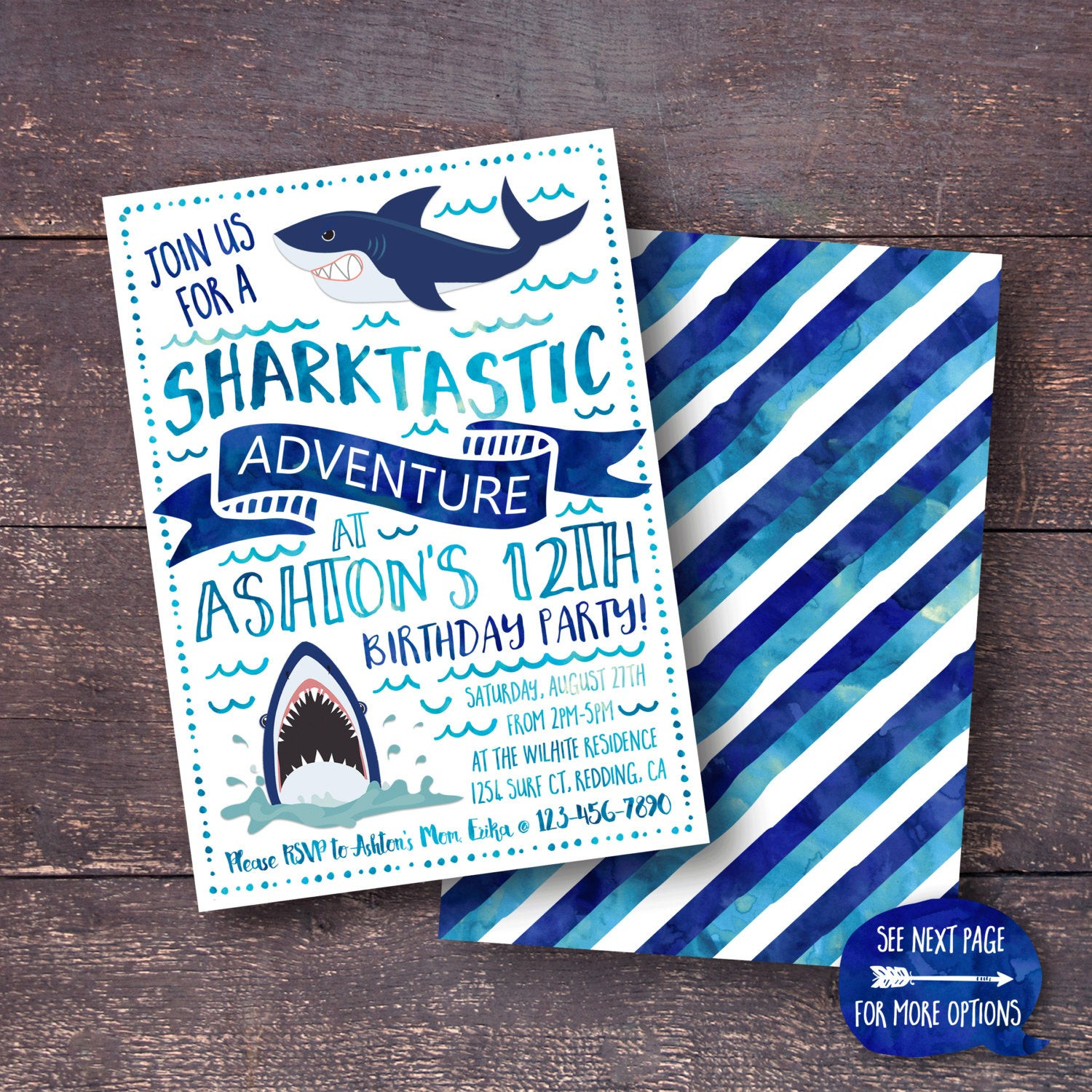 Shark Birthday Party Invitations
 Shark Invitation Shark Birthday Invitation Shark Party