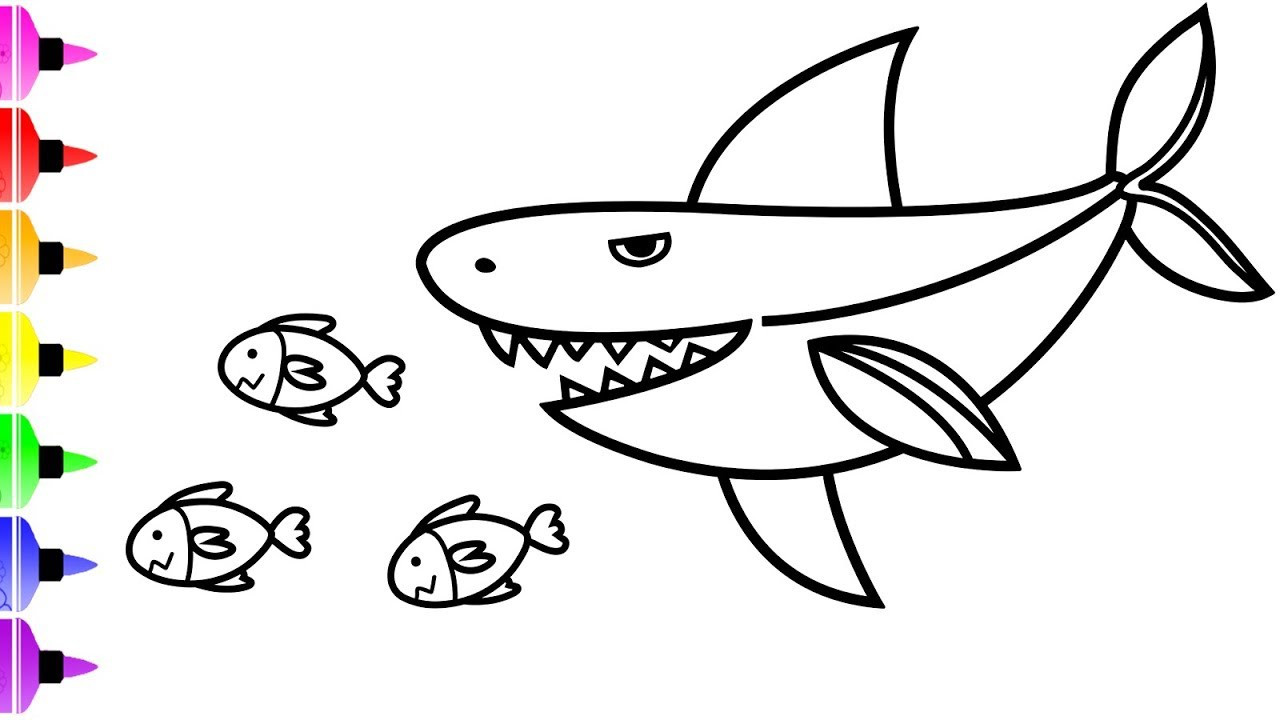 Shark Coloring Pages For Kids
 White Shark Coloring Pages & Art Coloring Book