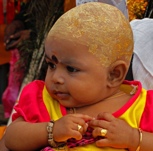 Shaving Baby Hair
 We witness mundan a Hindu head shaving ceremony