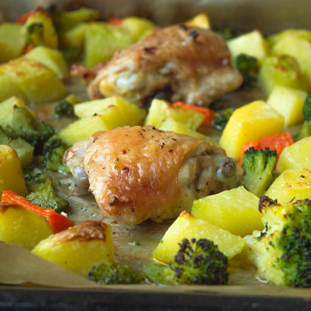 Sheet Pan Chicken Thighs And Broccoli
 Chicken Thighs With Broccoli and Potatoes Sheet Pan