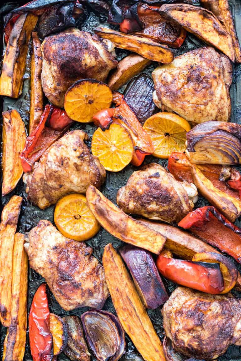 Sheet Pan Chicken Thighs And Potatoes
 Sheet Pan Baked Chicken Thighs and Sweet Potato Gluten