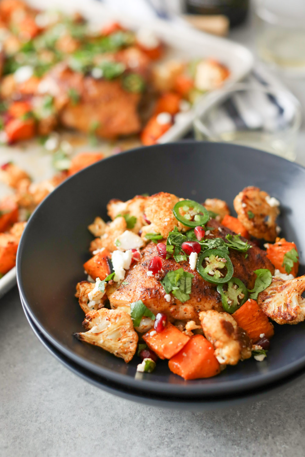 Sheet Pan Chicken Thighs And Potatoes
 Sheet Pan Chicken Thighs with Cauliflower Sweet Potato