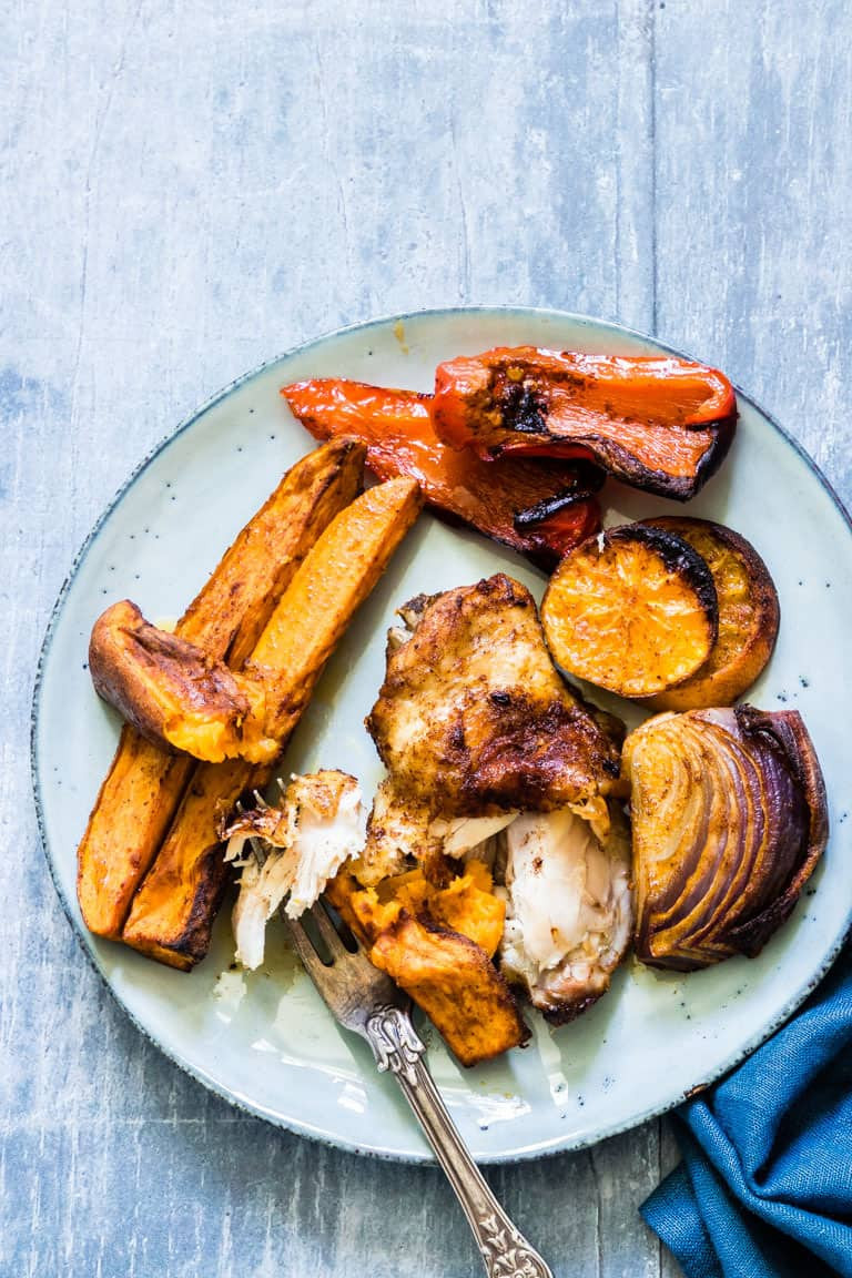 Sheet Pan Chicken Thighs And Potatoes
 Sheet Pan Baked Chicken Thighs and Sweet Potato Gluten