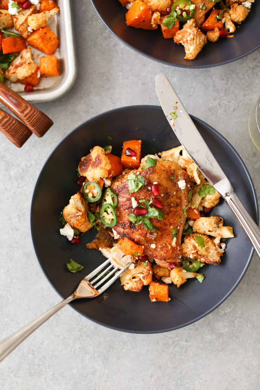 Sheet Pan Chicken Thighs And Potatoes
 Sheet Pan Chicken Thighs with Cauliflower Sweet Potato