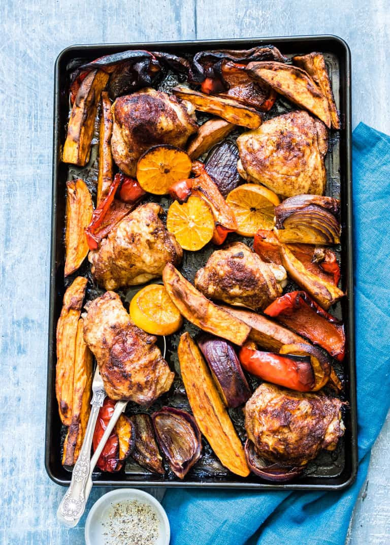 Sheet Pan Chicken Thighs And Potatoes
 Sheet Pan Baked Chicken Thighs and Sweet Potato Gluten