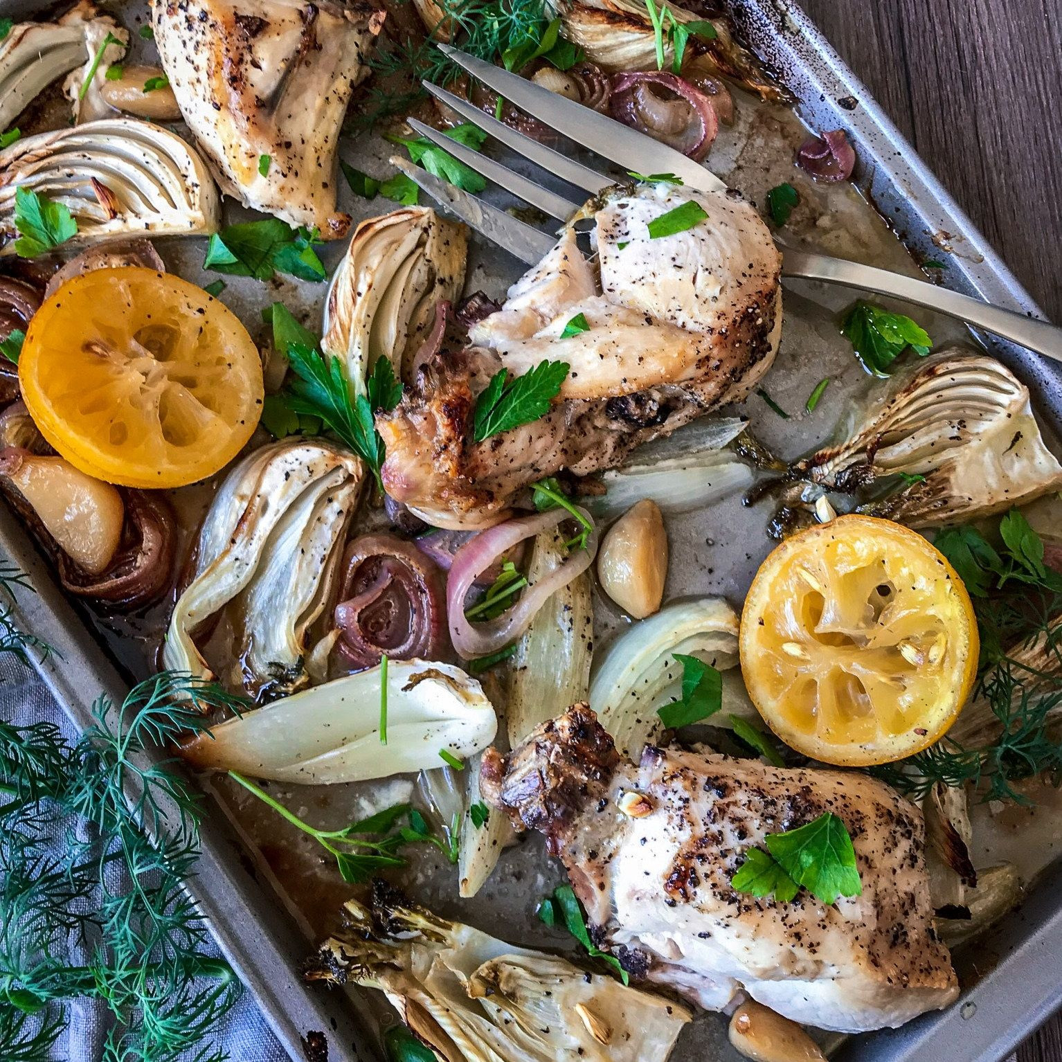 Sheet Pan Dinners Buzzfeed
 Lemon Fennel Sheet Pan Chicken in 2020