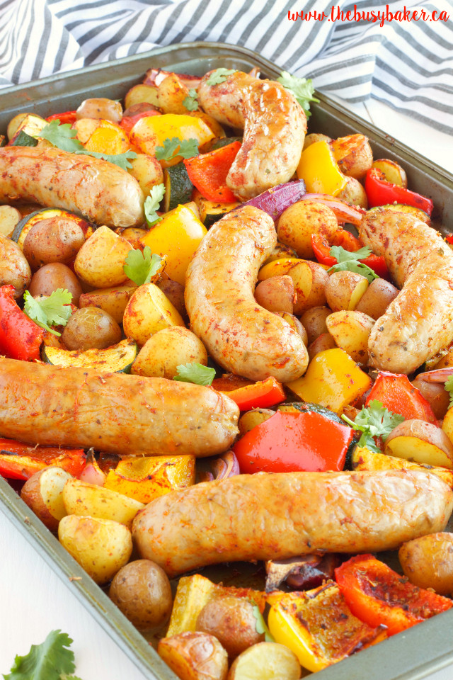 Sheet Pan Dinners Sausage
 Italian Sausage Sheet Pan Dinner The Busy Baker