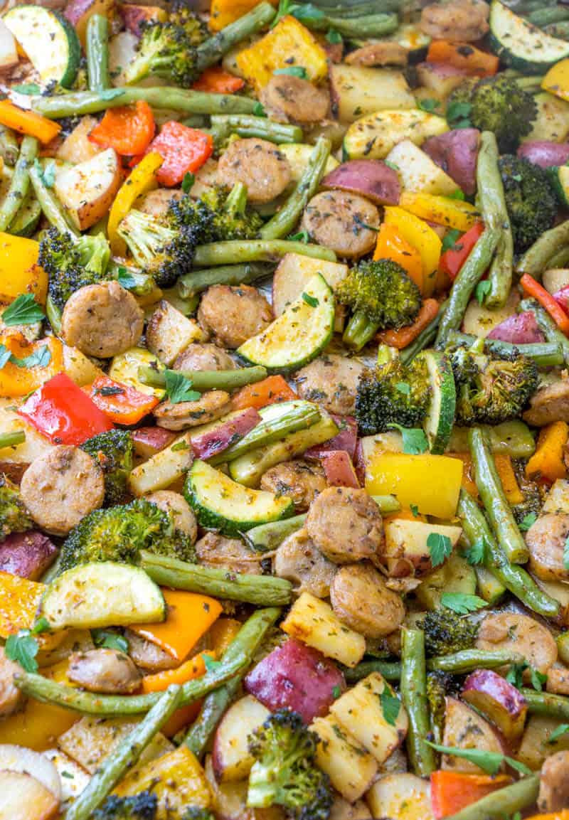 Sheet Pan Dinners Sausage
 Chicken Sausage & Ve able Sheet Pan Dinner Tornadough Alli