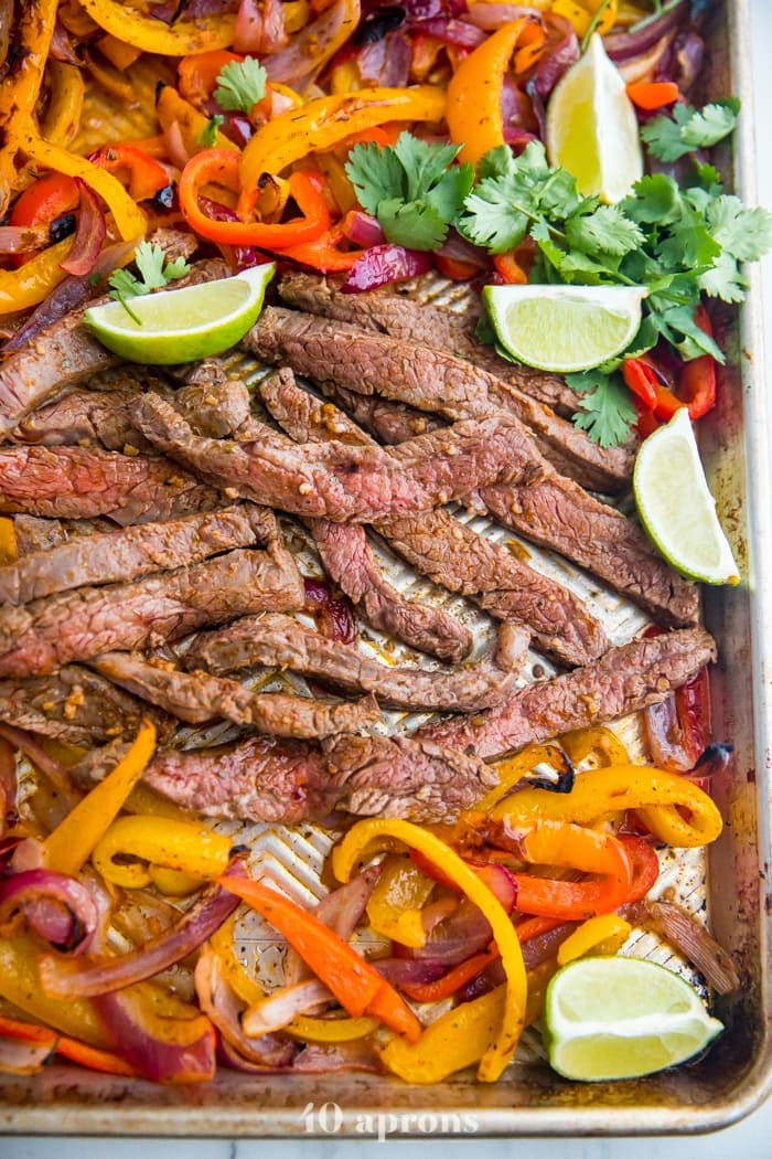 Sheet Pan Flank Steak Fajitas
 Best Sheet Pan Fajitas with Steak Low Carb Whole30