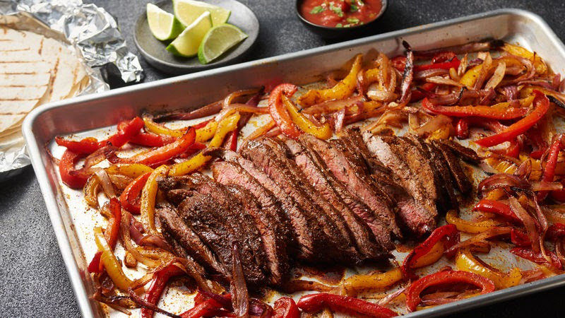 Sheet Pan Flank Steak Fajitas
 Make Life Easier Sheet Pan Flank Steak Fajitas