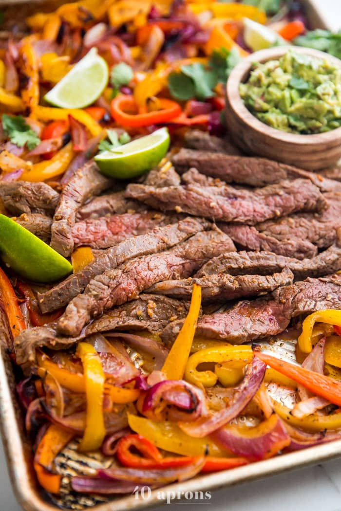 Sheet Pan Flank Steak Fajitas
 Best Sheet Pan Fajitas with Steak Low Carb Whole30