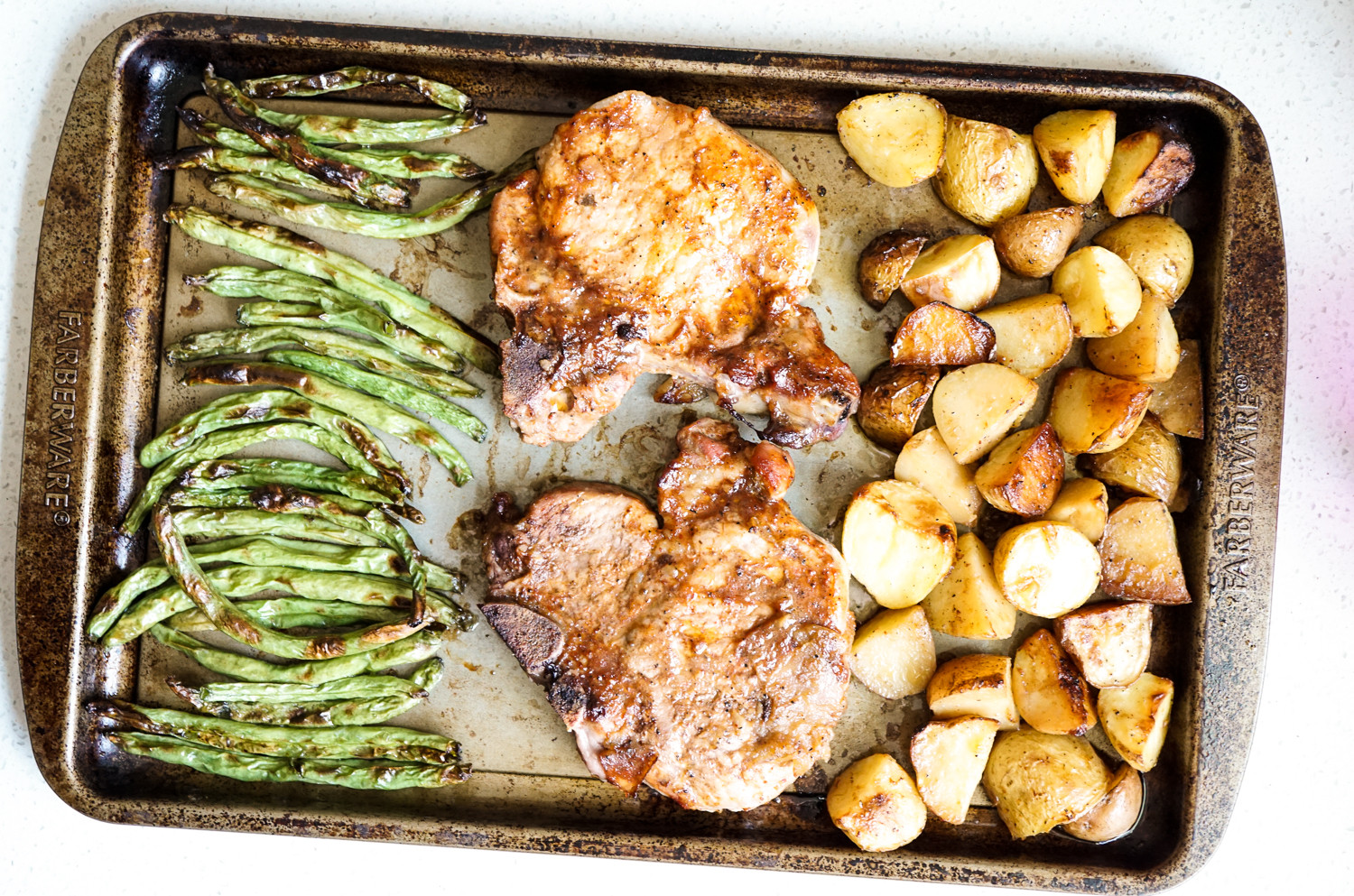 Sheet Pan Pork Chops And Potatoes
 Sheet Pan Pork Chops Potatoes and Green Beans Slender