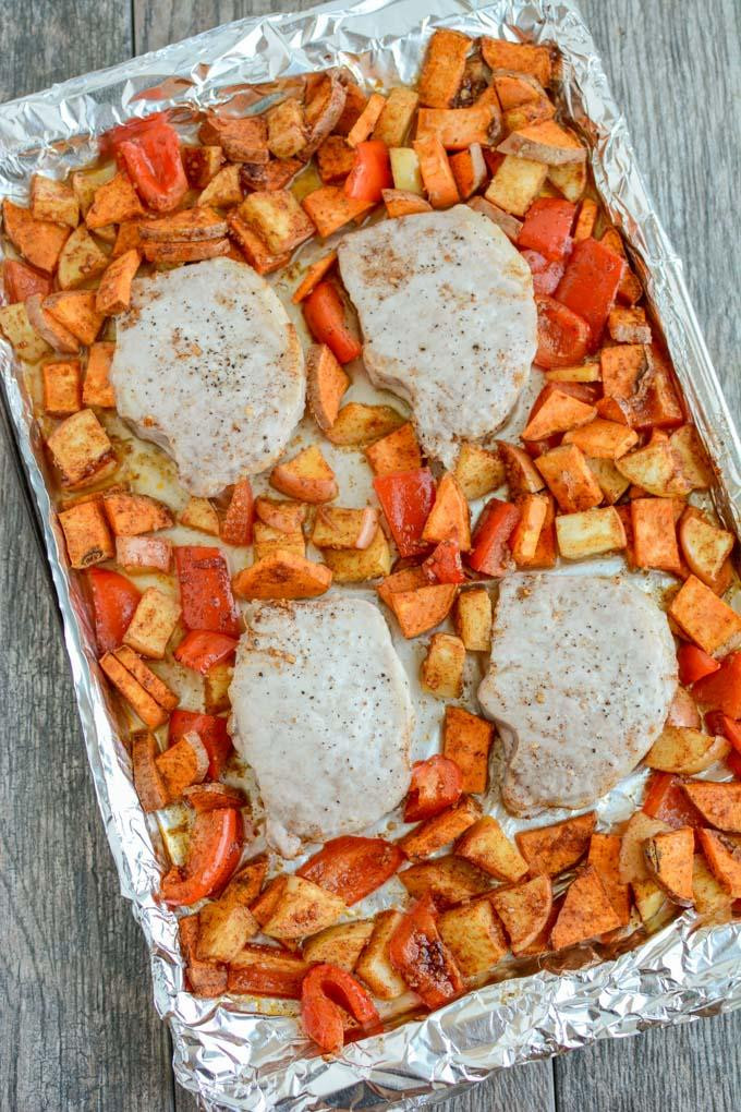 Sheet Pan Pork Chops And Potatoes
 Sheet Pan Pork Chops with Sweet Potatoes and Apples