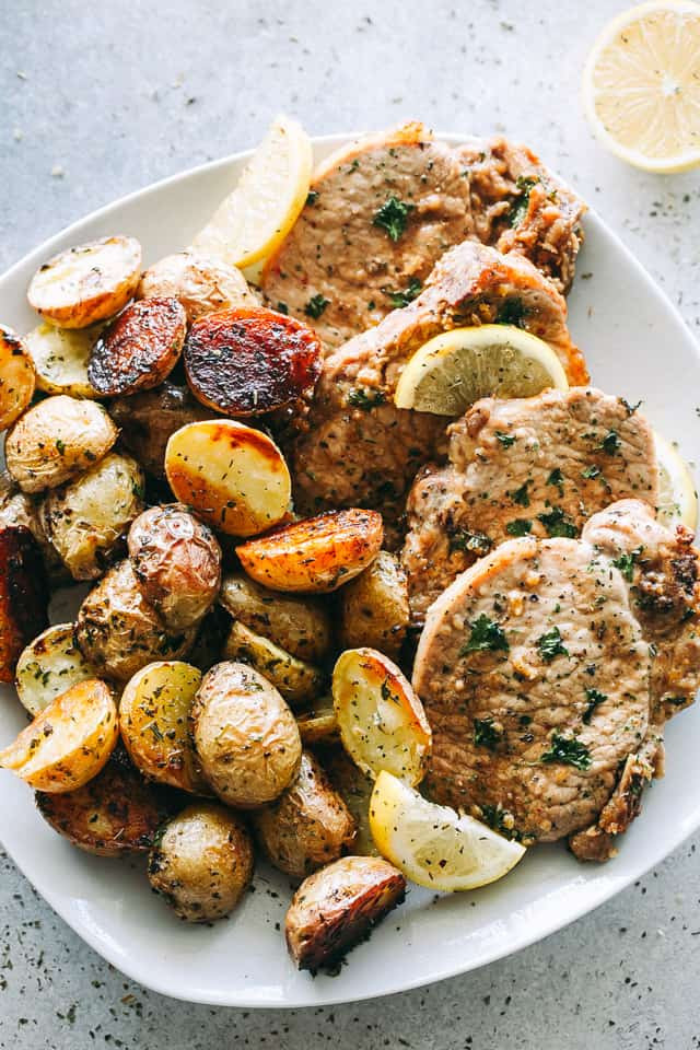 Sheet Pan Pork Chops And Potatoes
 Pork Chops and Potatoes Sheet Pan Dinner Recipe TheDirtyGyro