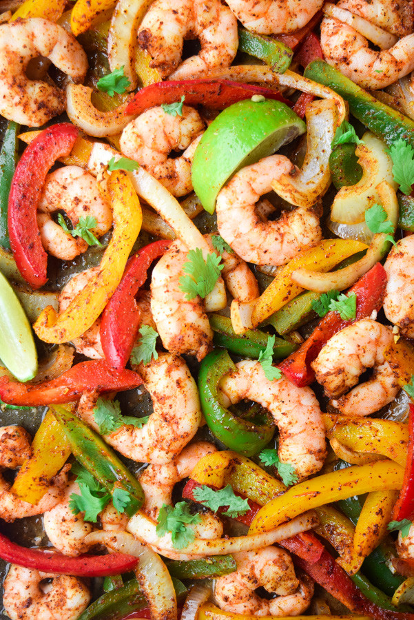 Sheet Pan Shrimp Fajitas
 Easy Sheet Pan Shrimp Fajitas Paleo Whole30 Keto • Tastythin