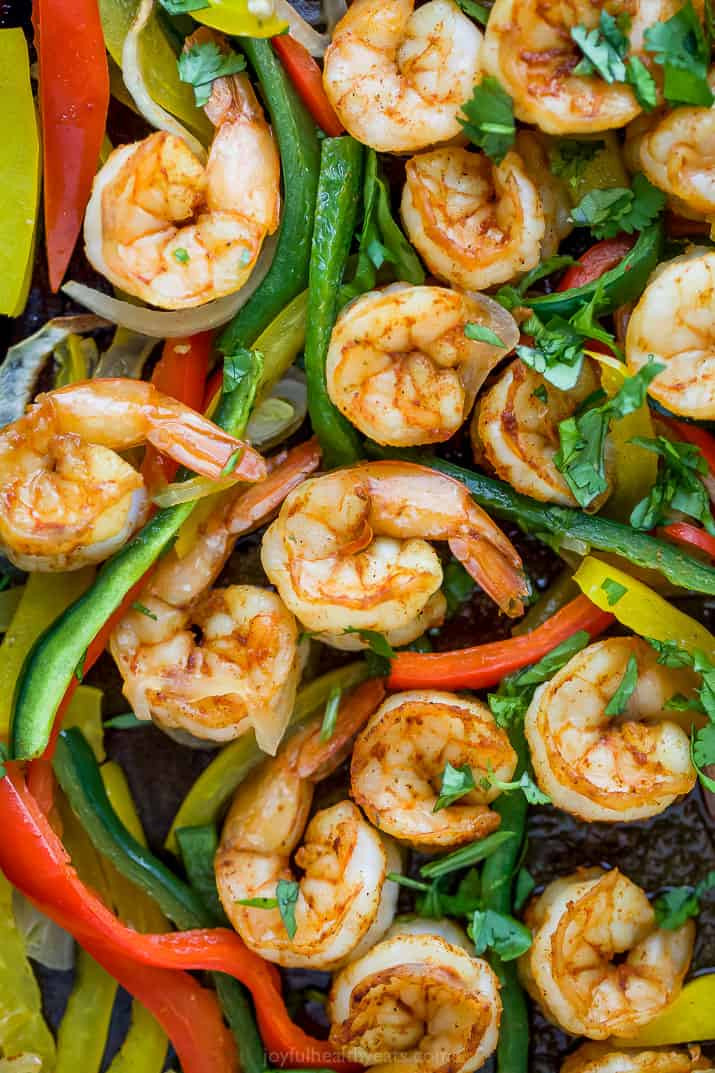 Sheet Pan Shrimp Fajitas
 Easy Sheet Pan Shrimp Fajita Recipe