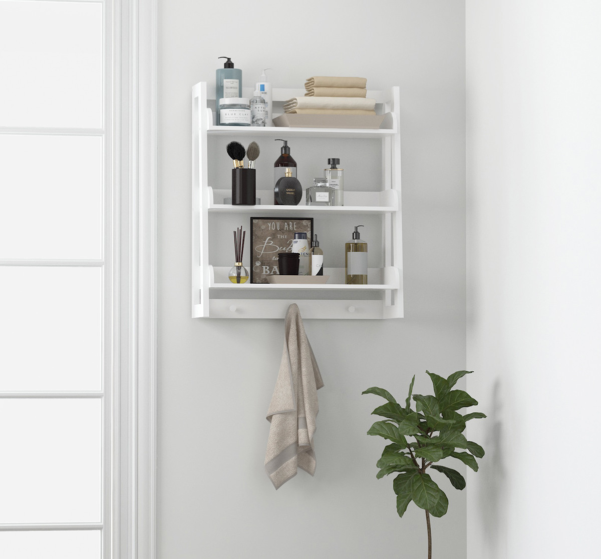 Shelves For Bathroom Wall
 Spirich 3 Tier Bathroom Shelf Wall Mounted with Towel