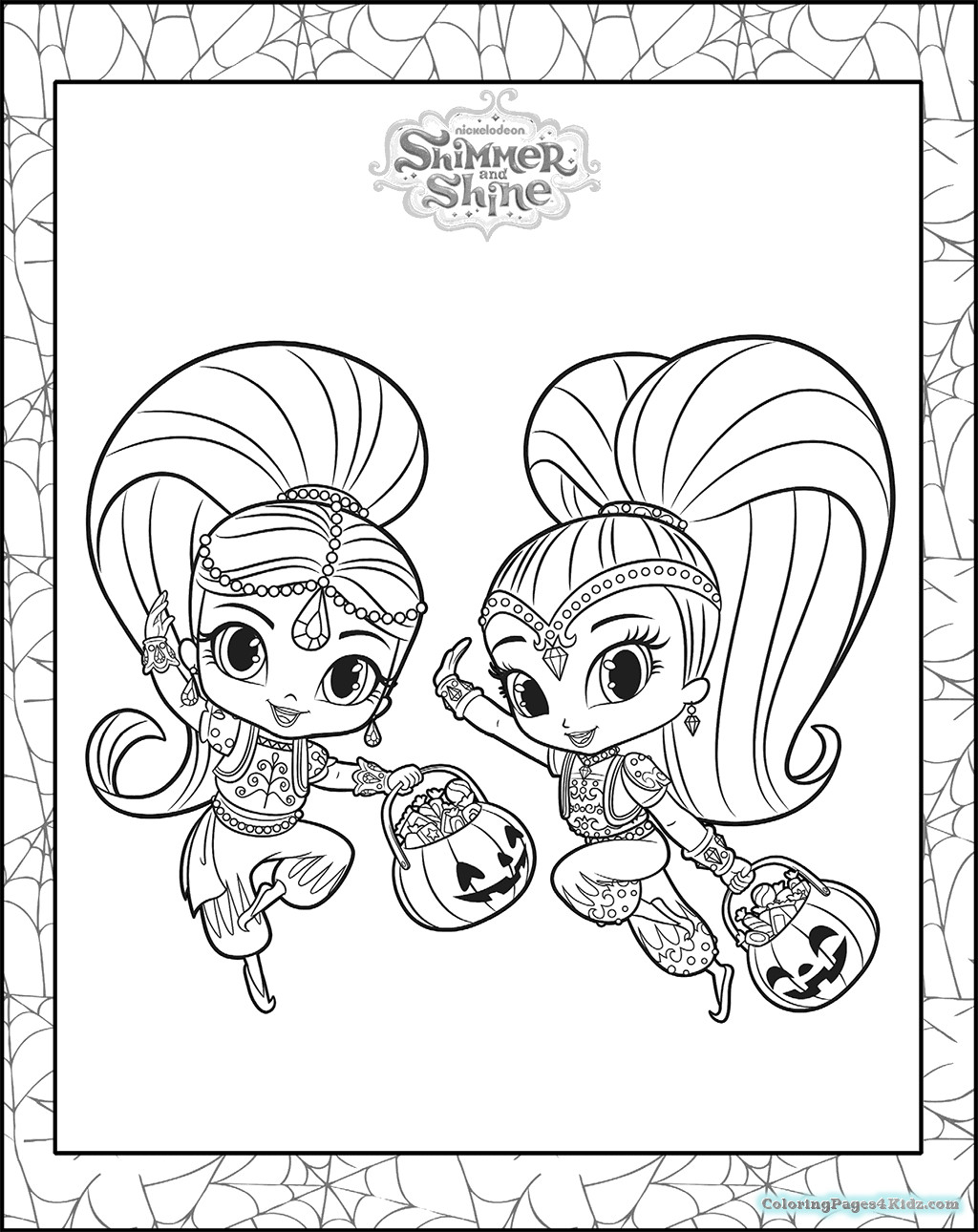 Shimmer And Shine Coloring Pages Printable
 Shimmer And Shine Halloween Coloring Pages 103