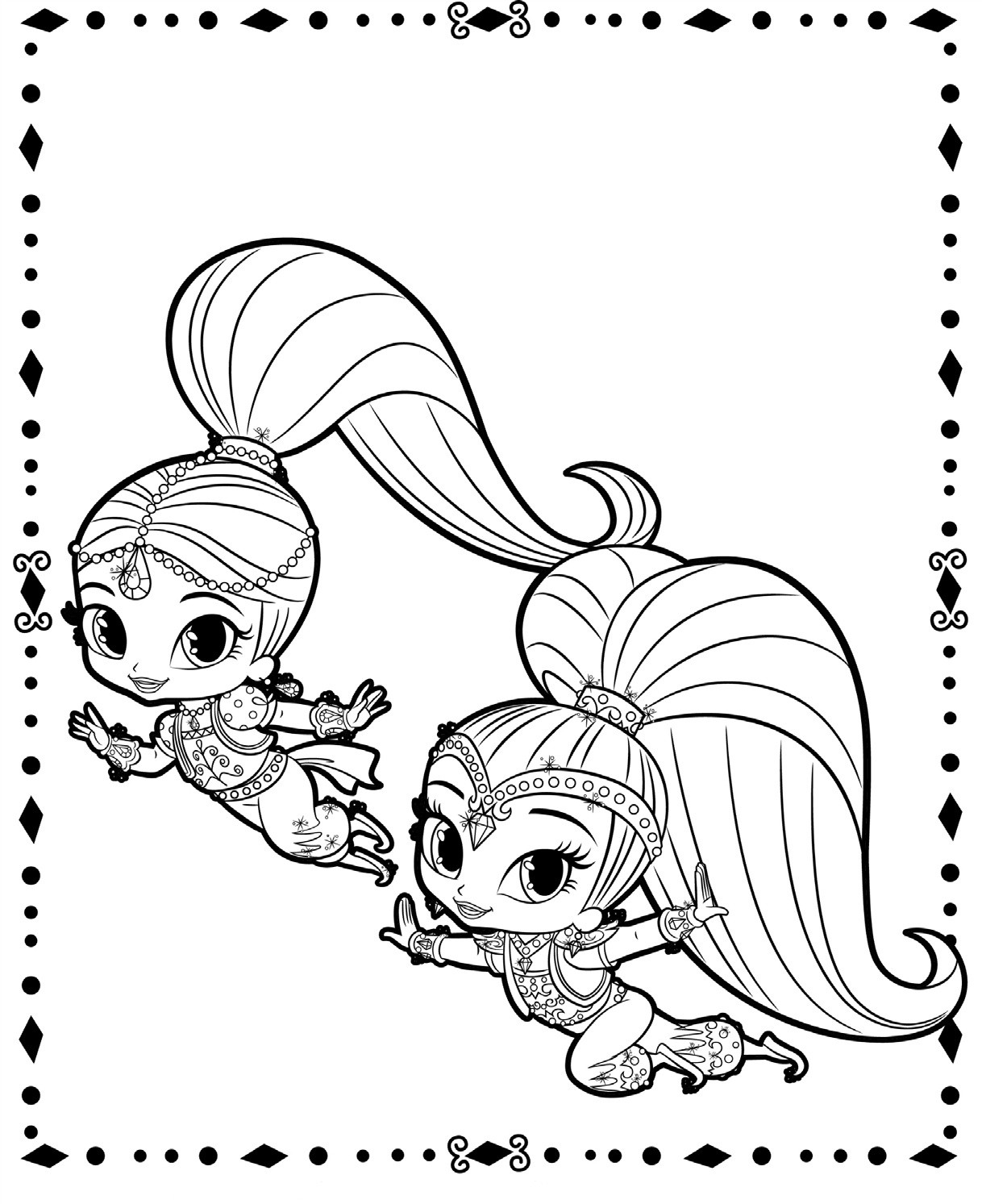 Shimmer And Shine Coloring Pages Printable
 Shimmer and Shine coloring pages to and print for