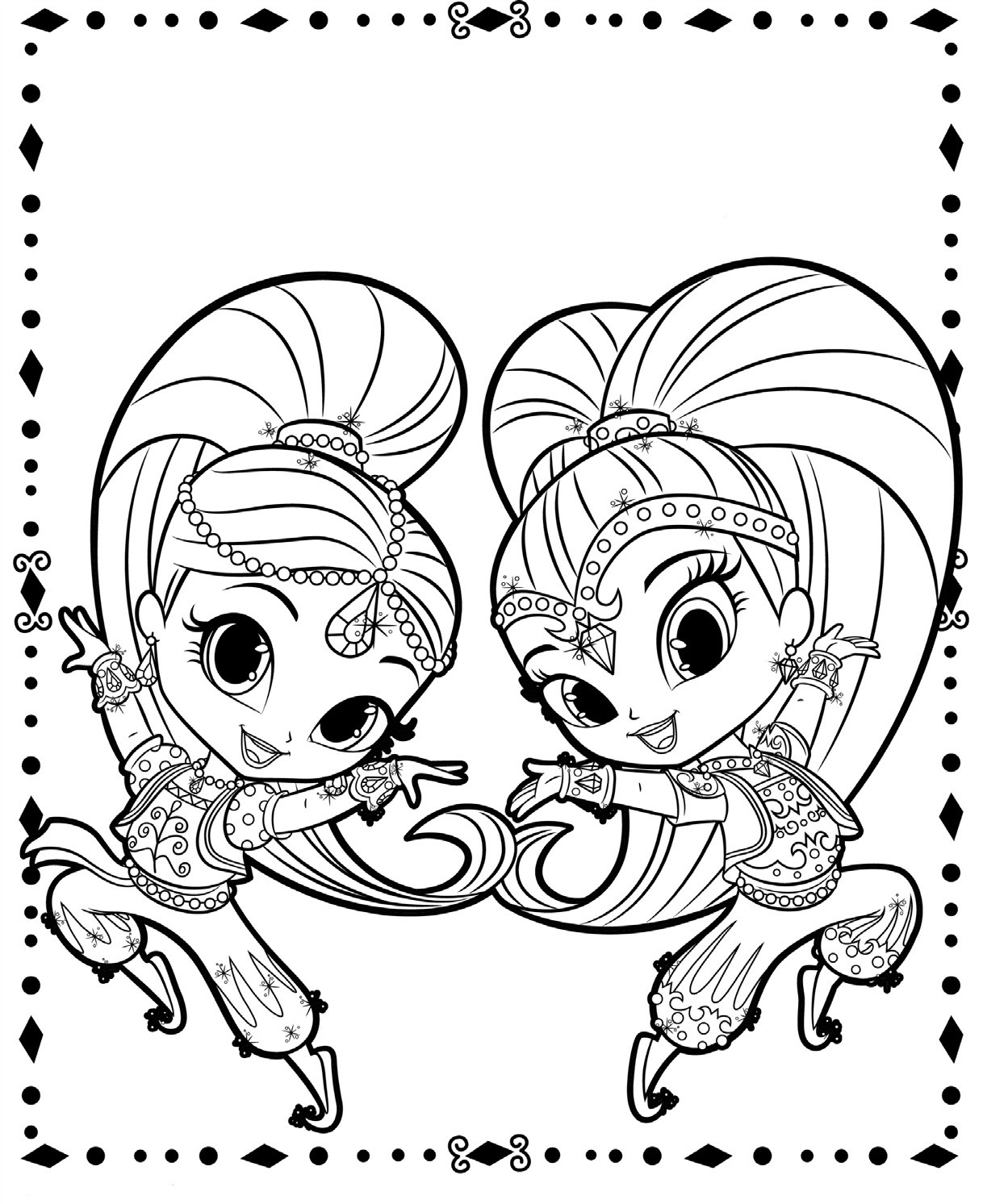 Shimmer And Shine Coloring Pages Printable
 Shimmer and Shine coloring pages to and print for